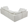 Meridian Furniture Plush Contemporary Velvet Modular Sectional in Cream