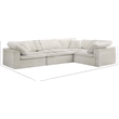 Meridian Furniture Cozy Contemporary Velvet Modular Sectional in Cream