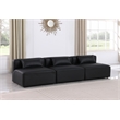 Meridian Furniture Cube Black Vegan Leather 3-Pc. Modular Sofa