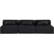 Meridian Furniture Cube Black Vegan Leather 3-Pc. Modular Sofa