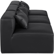 Meridian Furniture Cube Black Vegan Leather 3-Pc. Modular Sofa