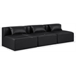Meridian Furniture Cube Black Vegan Leather 3-Pc. Modular Sofa