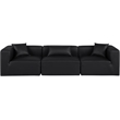 Meridian Furniture Cube Black Vegan Leather 3-Pc. Modular Sofa