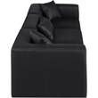 Meridian Furniture Cube Black Vegan Leather 3-Pc. Modular Sofa