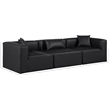 Meridian Furniture Cube Black Vegan Leather 3-Pc. Modular Sofa