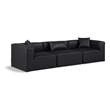 Meridian Furniture Cube Black Vegan Leather 3-Pc. Modular Sofa