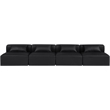 Meridian Furniture Cube Black Vegan Leather 4-Pc. Modular Sofa