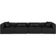 Meridian Furniture Cube Black Vegan Leather 4-Pc. Modular Sofa