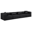 Meridian Furniture Cube Black Vegan Leather 4-Pc. Modular Sofa