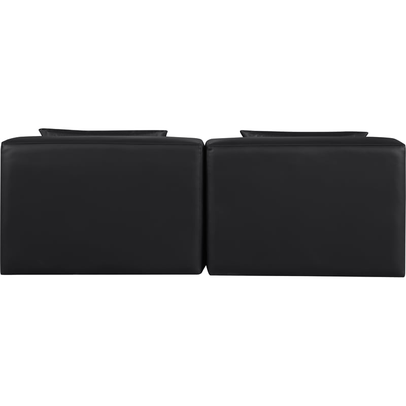 Meridian Furniture Cube Black Vegan Leather 2-Pc. Modular Sofa