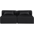 Meridian Furniture Cube Black Vegan Leather 2-Pc. Modular Sofa