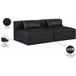 Meridian Furniture Cube Black Vegan Leather 2-Pc. Modular Sofa