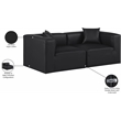 Meridian Furniture Cube Black Vegan Leather 2-Pc. Modular Sofa