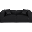 Meridian Furniture Cube Black Vegan Leather 2-Pc. Modular Sofa