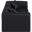 Meridian Furniture Cube Black Vegan Leather 2-Pc. Modular Sofa