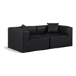 Meridian Furniture Cube Black Vegan Leather 2-Pc. Modular Sofa