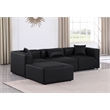 Meridian Furniture Cube Black Vegan Leather 4-Pc. L-Shaped Modular Sectional