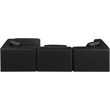 Meridian Furniture Cube Black Vegan Leather 4-Pc. L-Shaped Modular Sectional