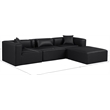 Meridian Furniture Cube Black Vegan Leather 4-Pc. L-Shaped Modular Sectional