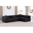 Meridian Furniture Cube Black Vegan Leather 4-Pc. L-Shaped Modular Sectional