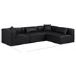 Meridian Furniture Cube Black Vegan Leather 4-Pc. L-Shaped Modular Sectional