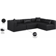 Meridian Furniture Cube Black Vegan Leather 4-Pc. L-Shaped Modular Sectional