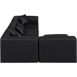 Meridian Furniture Cube Black Vegan Leather 4-Pc. L-Shaped Modular Sectional