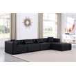 Meridian Furniture Cube Black Vegan Leather 5-Pc. L-Shaped Modular Sectional