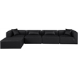 Meridian Furniture Cube Black Vegan Leather 5-Pc. L-Shaped Modular Sectional