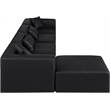 Meridian Furniture Cube Black Vegan Leather 5-Pc. L-Shaped Modular Sectional