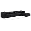 Meridian Furniture Cube Black Vegan Leather 5-Pc. L-Shaped Modular Sectional