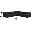 Meridian Furniture Cube Black Vegan Leather 5-Pc. L-Shaped Modular Sectional