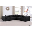 Meridian Furniture Cube Black Vegan Leather 5-Pc. L-Shaped Modular Sectional