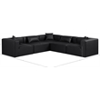 Meridian Furniture Cube Black Vegan Leather 5-Pc. L-Shaped Modular Sectional