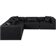 Meridian Furniture Cube Black Vegan Leather 5-Pc. L-Shaped Modular Sectional