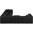 Meridian Furniture Cube Black Vegan Leather 5-Pc. L-Shaped Modular Sectional