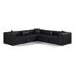 Meridian Furniture Cube Black Vegan Leather 5-Pc. L-Shaped Modular Sectional