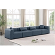 Meridian Furniture Cube Navy Blue Vegan Leather 4-Pc. Modular Sofa