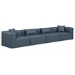 Meridian Furniture Cube Navy Blue Vegan Leather 4-Pc. Modular Sofa