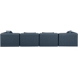 Meridian Furniture Cube Navy Blue Vegan Leather 4-Pc. Modular Sofa