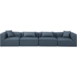 Meridian Furniture Cube Navy Blue Vegan Leather 4-Pc. Modular Sofa