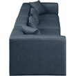 Meridian Furniture Cube Navy Blue Vegan Leather 4-Pc. Modular Sofa