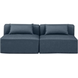 Meridian Furniture Cube Navy Blue Vegan Leather 2-Pc. Modular Sofa