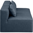Meridian Furniture Cube Navy Blue Vegan Leather 2-Pc. Modular Sofa
