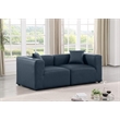 Meridian Furniture Cube Navy Blue Vegan Leather 2-Pc. Modular Sofa