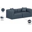 Meridian Furniture Cube Navy Blue Vegan Leather 2-Pc. Modular Sofa
