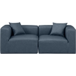 Meridian Furniture Cube Navy Blue Vegan Leather 2-Pc. Modular Sofa