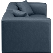 Meridian Furniture Cube Navy Blue Vegan Leather 2-Pc. Modular Sofa