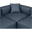 Meridian Furniture Cube Navy Blue Vegan Leather 6-Pc. U-Shaped Modular Sectional