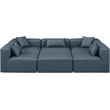 Meridian Furniture Cube Navy Blue Vegan Leather 6-Pc. U-Shaped Modular Sectional